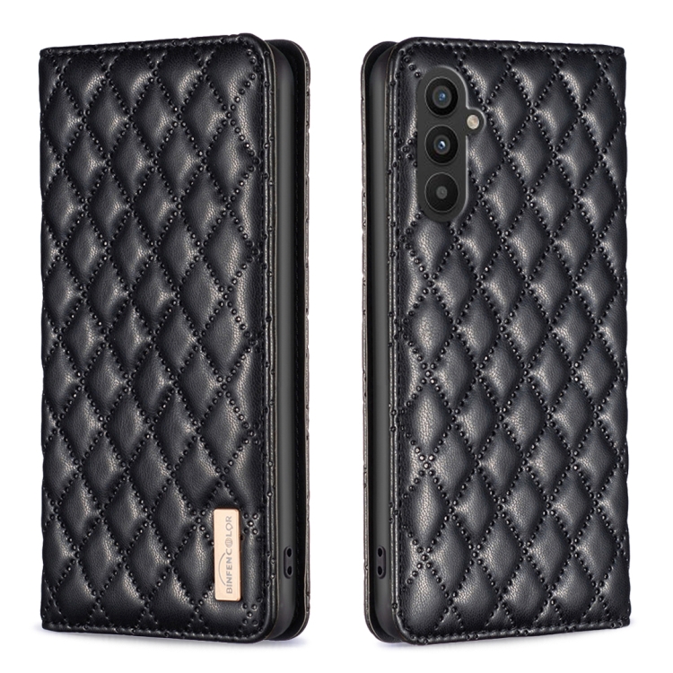 

For Samsung Galaxy A24 4G Diamond Lattice Magnetic Leather Flip Phone Case(Black)