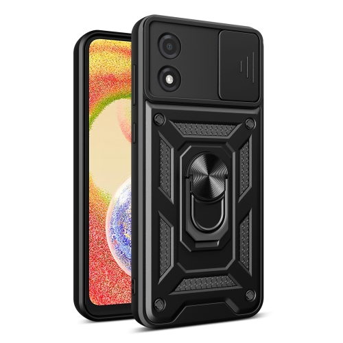 

For Motorola Moto E13 4G Sliding Camera Cover Design TPU+PC Phone Case(Black)