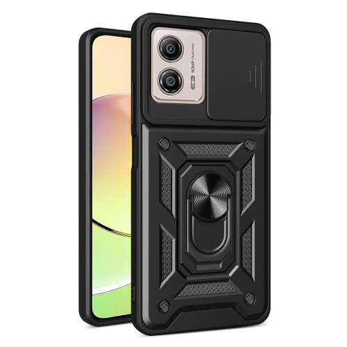 

For Motorola Moto G53 / G13 / G23 5G Sliding Camera Cover Design TPU+PC Phone Case(Black)