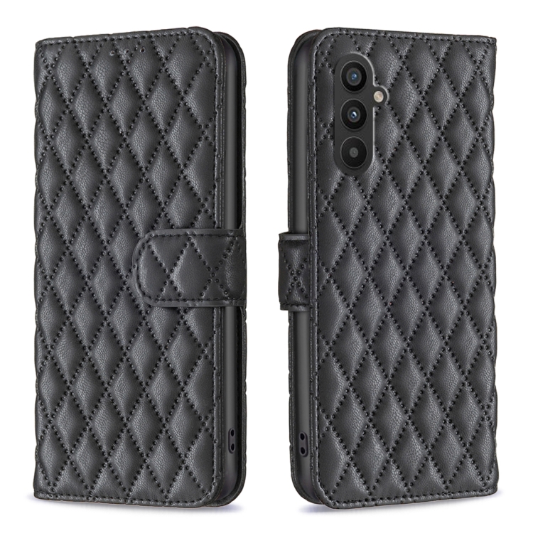 

For Samsung Galaxy A24 4G Diamond Lattice Wallet Leather Flip Phone Case(Black)