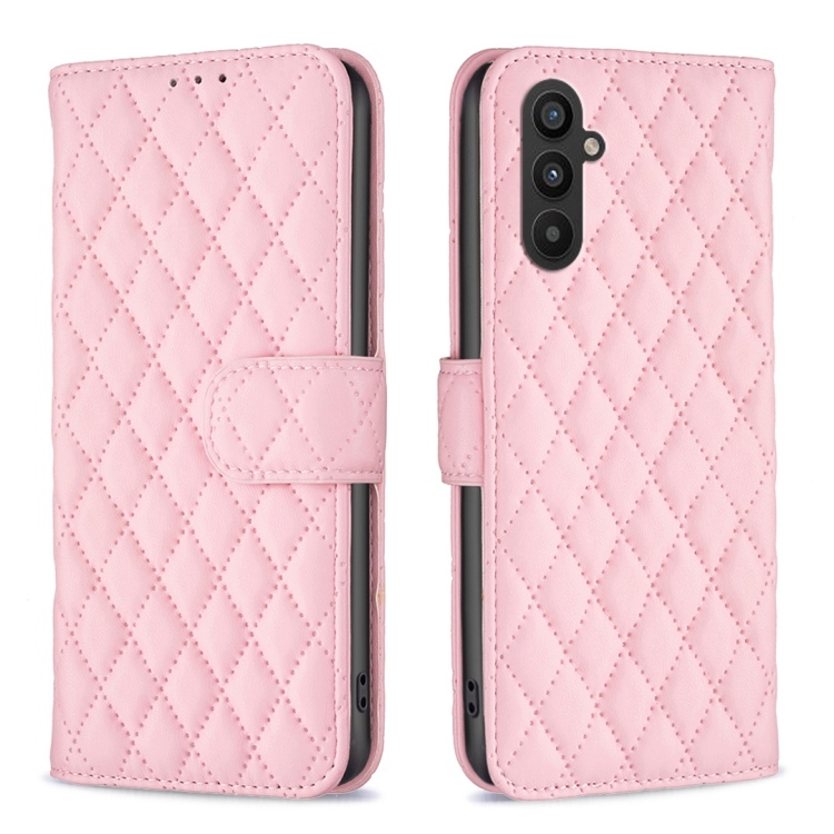 

For Samsung Galaxy A24 4G Diamond Lattice Wallet Leather Flip Phone Case(Pink)