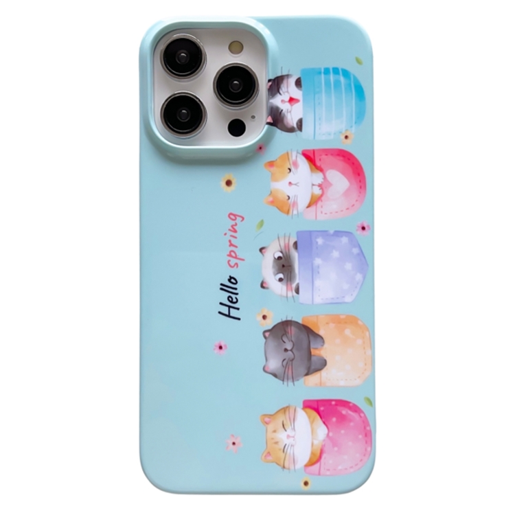 

For iPhone 14 Pro Max Pattern PC Shockproof Protective Phone Case(Cat)