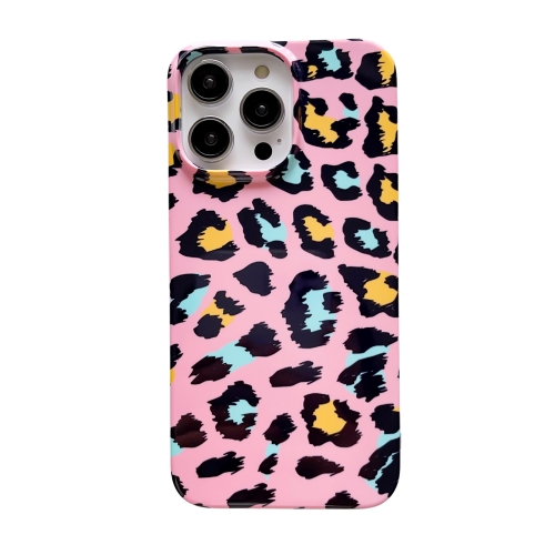 

For iPhone 13 Pro Pattern PC Shockproof Protective Phone Case(Yellow Leopard Print)