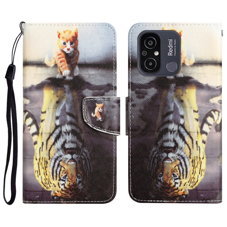 

For Xiaomi Redmi 12C Colored Drawing Leather Phone Case(Tiger)