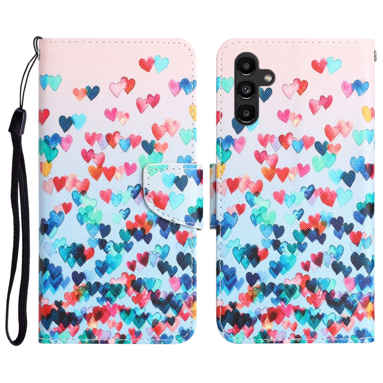 

For Samsung Galaxy A24 4G Colored Drawing Leather Phone Case(Heart)
