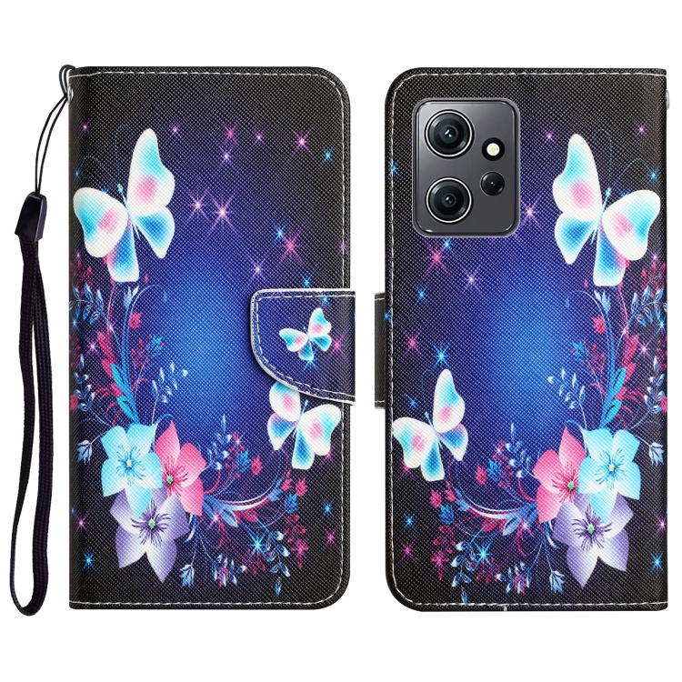 

For Xiaomi Redmi Note 12 4G Global Colored Drawing Leather Phone Case(Butterfly)