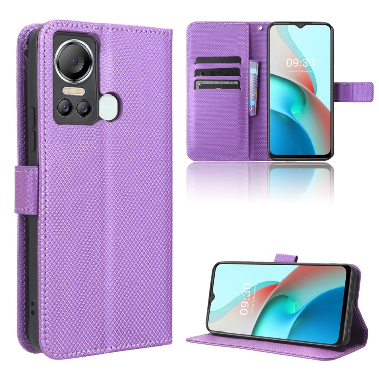 

For Itel S18 S663L Diamond Texture Leather Phone Case(Purple)