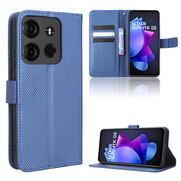 

For Tecno Spark Go 2023 Diamond Texture Leather Phone Case(Blue)