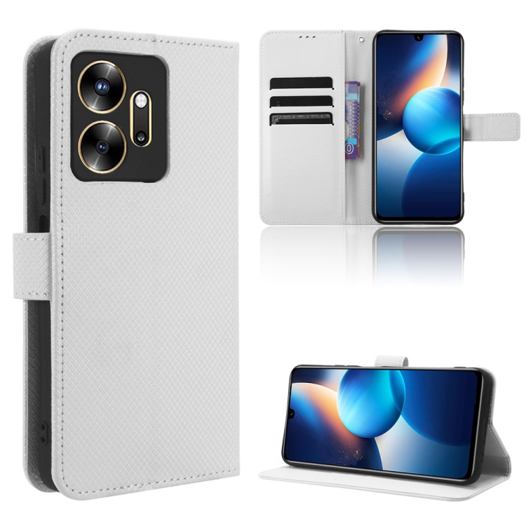 

For Infinix Zero 20 X6821 Diamond Texture Leather Phone Case(White)