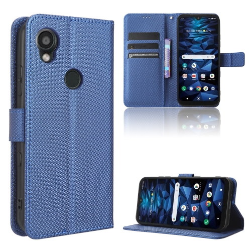 

For Kyocera Digno SX3 KYG02 Diamond Texture Leather Phone Case(Blue)