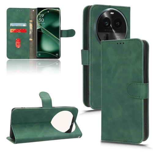 

For OPPO Find X6 Skin Feel Magnetic Flip Leather Phone Case(Green)