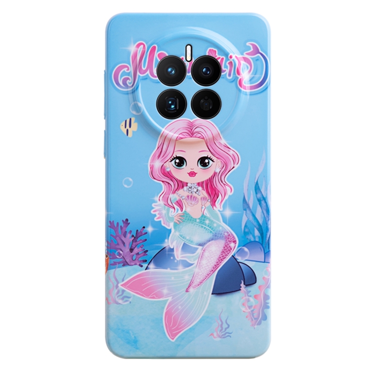 

For Huawei Mate 50 Stereo Vision Pattern PC Phone Case(Blue Mermaid)