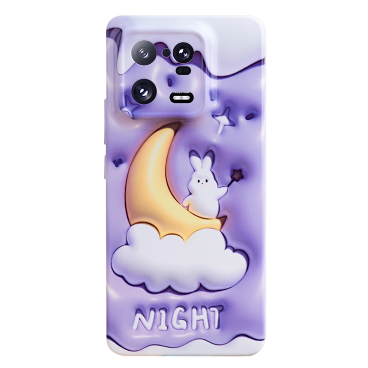 

For Xiaomi 13 Pro Stereo Vision Pattern PC Phone Case(Moon Rabbit)