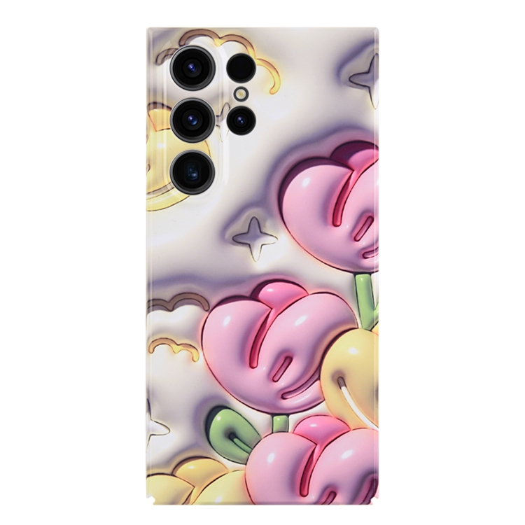 

For Samsung Galaxy S23 Ultra 5G Stereo Vision Pattern PC Phone Case(Tulips)