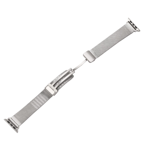 

Milan Fold Buckle Metal Watch Band For Apple Watch Series 9&8&7 41mm / SE 3&SE 2&6&SE&5&4 40mm / 3&2&1 38mm(Silver)