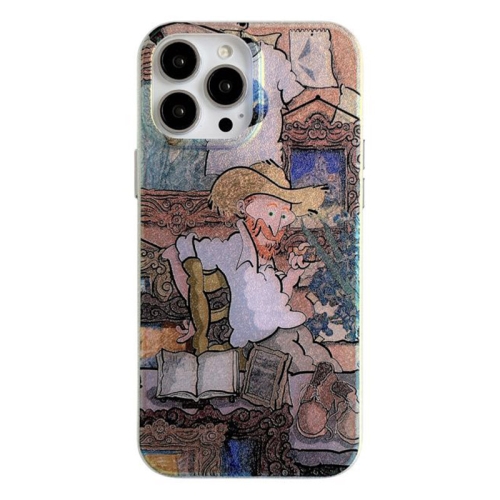 

For iPhone 14 Pro Silk Texture Phone Case(Thinking)