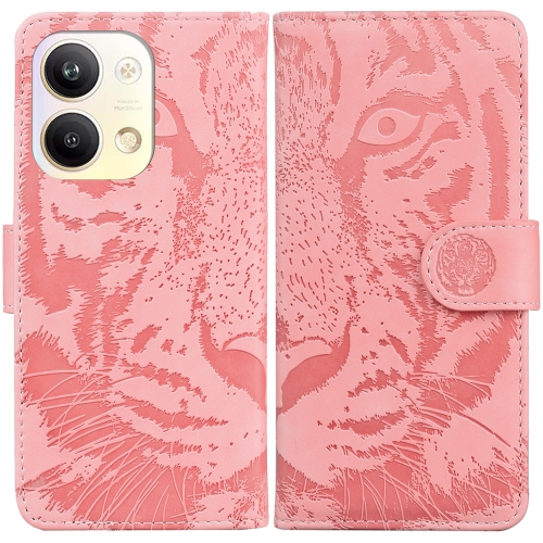 

For OPPO Reno9 Pro Tiger Embossing Pattern Flip Leather Phone Case(Pink)