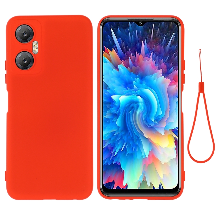 

For Infinix Hot 20 5G Pure Color Liquid Silicone Shockproof Phone Case(Red)