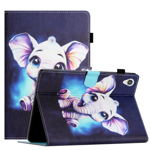 

For Lenovo Tab M10 HD Gen 2 Coloured Drawing Stitching Smart Leather Tablet Case(Elephant)