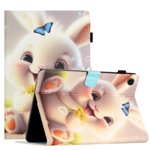 

For Lenovo M10 Plus X606F Coloured Drawing Stitching Smart Leather Tablet Case(Rabbit)