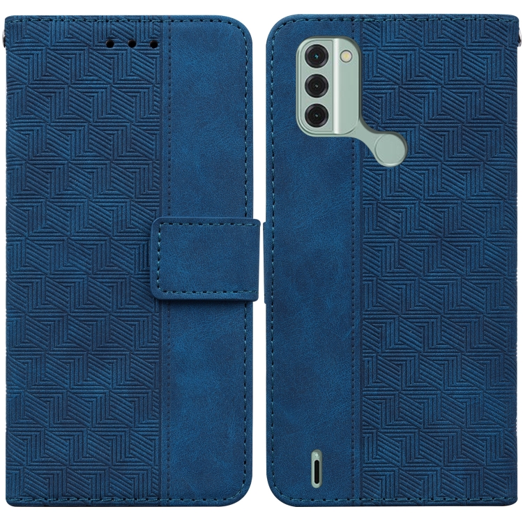 

For Nokia C31 Geometric Embossed Leather Phone Case(Blue)