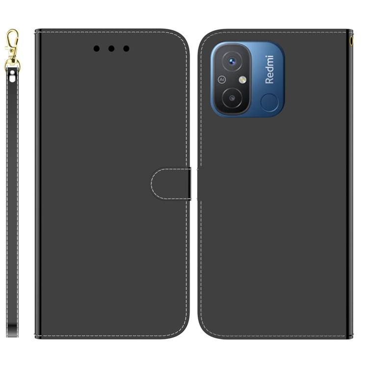 

For Xiaomi Redmi 12C / 11A Imitated Mirror Surface Leather Phone Case(Black)