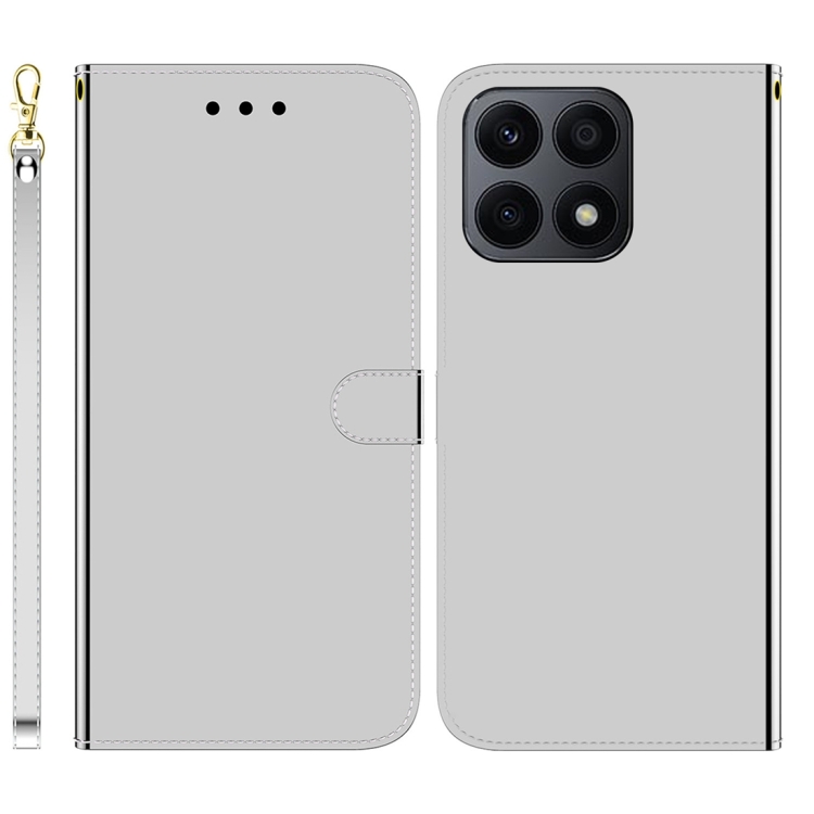 

For Honor X8a Imitated Mirror Surface Leather Phone Case(Silver)