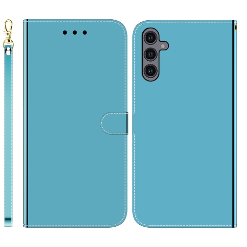 

For Samsung Galaxy A24 4G Imitated Mirror Surface Leather Phone Case(Blue)