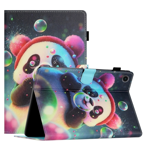 

For Samsung Galaxy Tab A8 10.5 2021 X205/X200 Coloured Drawing Stitching Smart Leather Tablet Case(Panda)