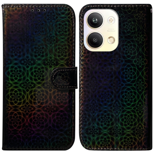 

For OPPO Reno9 Pro Colorful Magnetic Buckle Leather Phone Case(Black)