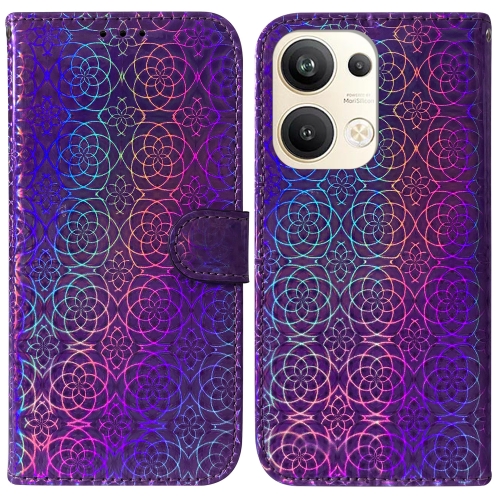 

For OPPO Reno9 Pro+ Colorful Magnetic Buckle Leather Phone Case(Purple)