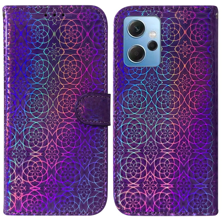 

For Xiaomi Redmi Note 12 4G Global Colorful Magnetic Buckle Leather Phone Case(Purple)