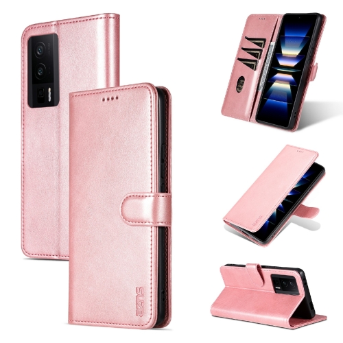 

For Xiaomi Redmi K60 Pro / K60 AZNS Skin Feel Calf Texture Flip Leather Phone Case(Rose Gold)