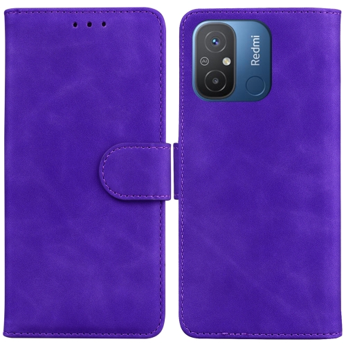 

For Xiaomi Redmi 12C / 11A Skin Feel Pure Color Flip Leather Phone Case(Purple)