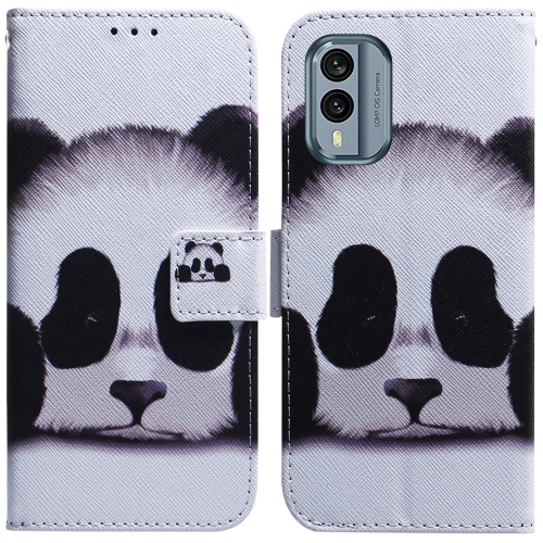 

For Nokia X30 Coloured Drawing Flip Leather Phone Case(Panda)