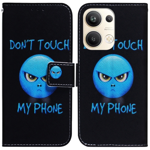 

For OPPO Reno9 Pro+ Coloured Drawing Flip Leather Phone Case(Anger)