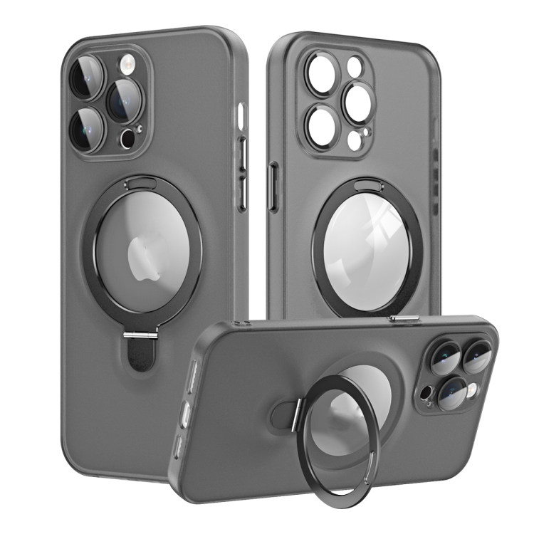 

For iPhone 14 Pro MagSafe Magnetic Multifunctional Holder Phone Case(Black)