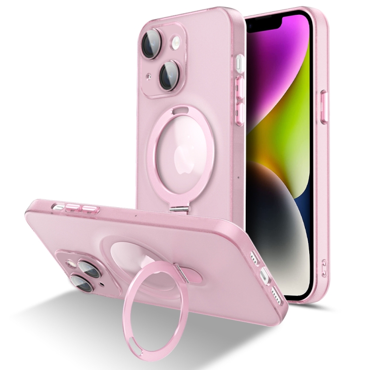 

For iPhone 13 MagSafe Magnetic Multifunctional Holder Phone Case(Pink)