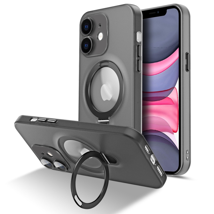 

For iPhone 12 MagSafe Magnetic Multifunctional Holder Phone Case(Black)