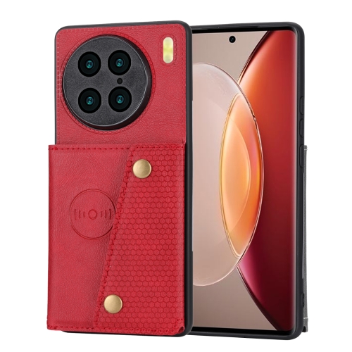 

For vivo X90 Pro Double Buckle Magnetic Phone Case(Red)