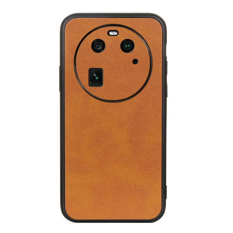 

For OPPO Find X6 Two-color Calf Texture PU Phone Case(Brown)