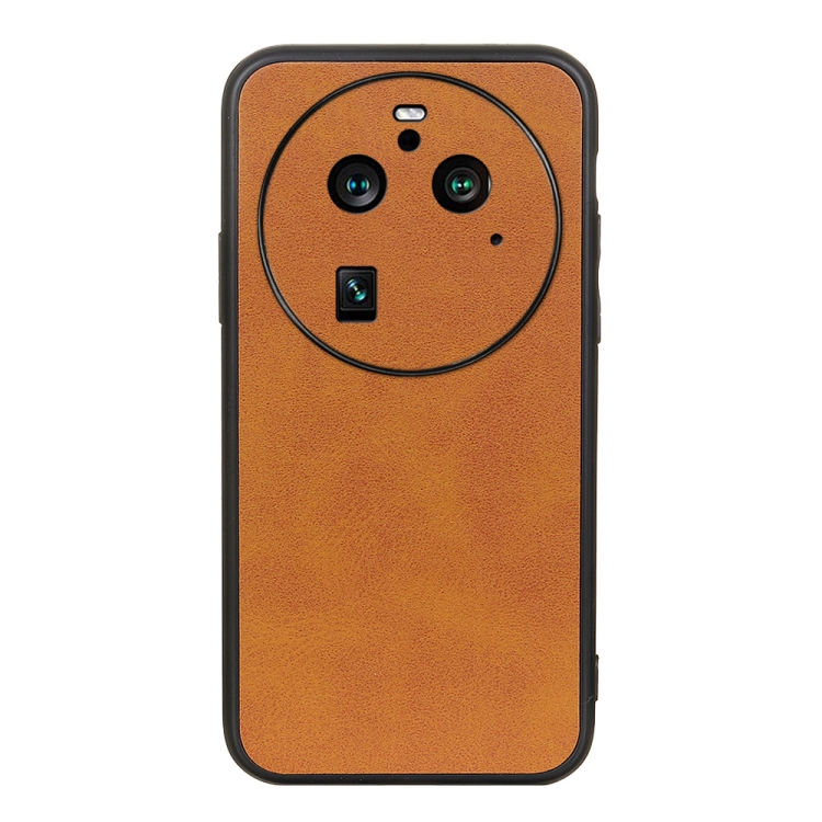 

For OPPO Find X6 Pro Two-color Calf Texture PU Phone Case(Brown)
