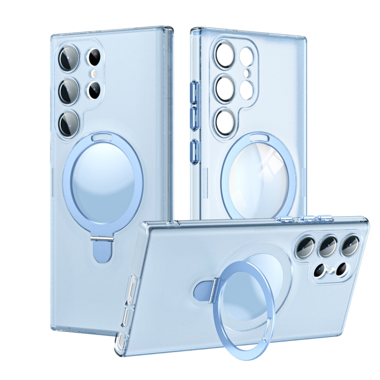 

For Samsung Galaxy S23 5G MagSafe Magnetic Multifunctional Holder Phone Case(Blue)