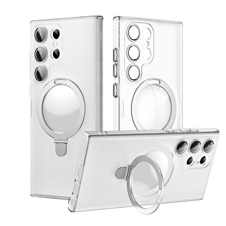 

For Samsung Galaxy S23 5G MagSafe Magnetic Multifunctional Holder Phone Case(Transparent)