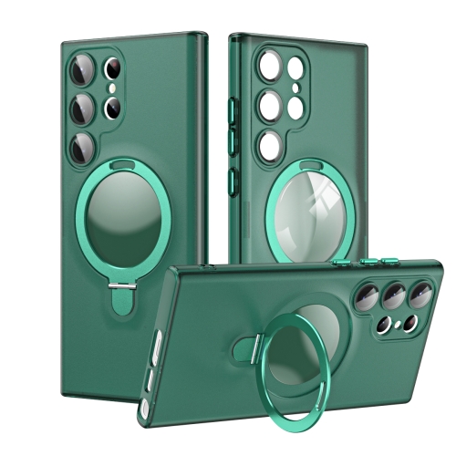 

For Samsung Galaxy S22+ 5G MagSafe Magnetic Multifunctional Holder Phone Case(Green)