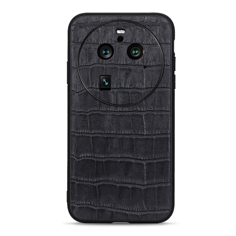

For OPPO Find X6 Pro Crocodile Texture Genuine Leather Phone Case(Black)