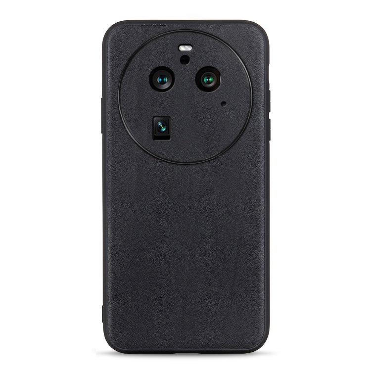 

For OPPO Find X6 Pro Lambskin Texture Genuine Leather Phone Case(Black)