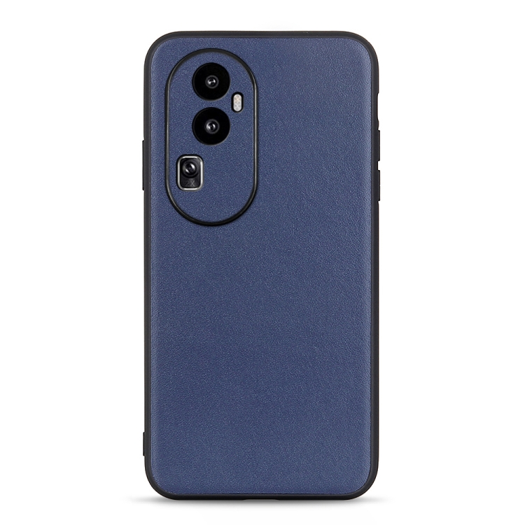 

For OPPO Reno10 Lambskin Texture Genuine Leather Phone Case(Blue)