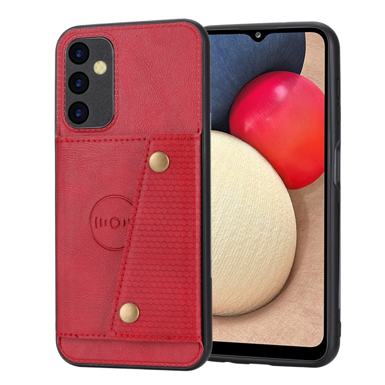 

For Samsung Galaxy A34 5G Double Buckle Magnetic Phone Case(Red)