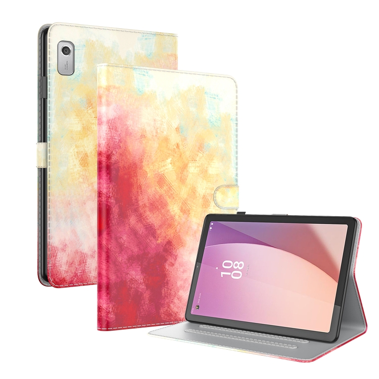 

For Lenovo Tab M9 Watercolor Pattern Flip Leather Tablet Case(Spring Cherry)
